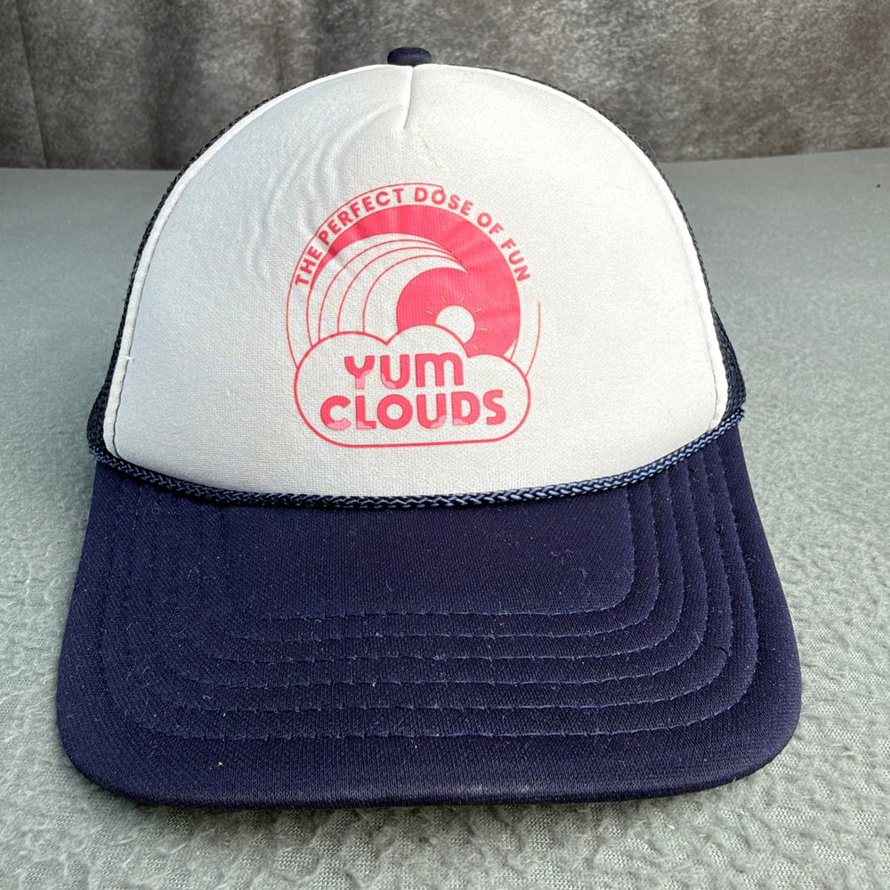 Otto Yum Clouds Trucker Hat Navy Blue White Snapback Mesh Cap 32-467